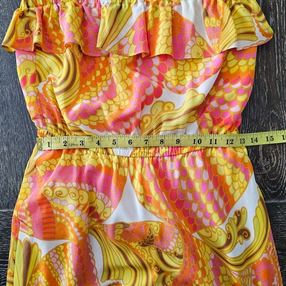 EUC *Banana Republic Trina Turk Collection* Silk Strapless Cocktail Maxi Dress 8 - Picture 5 of 11